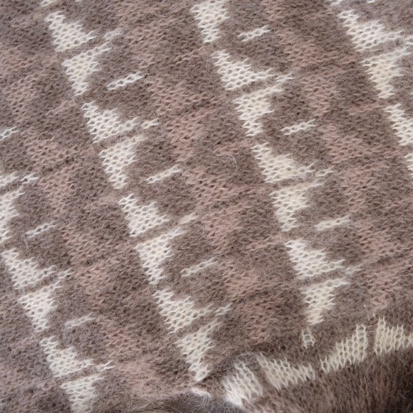 Vintage Dior Brown & Cream 60% Mohair Crewneck Long Sleeve Sweater Size Med - Picture 14 of 15